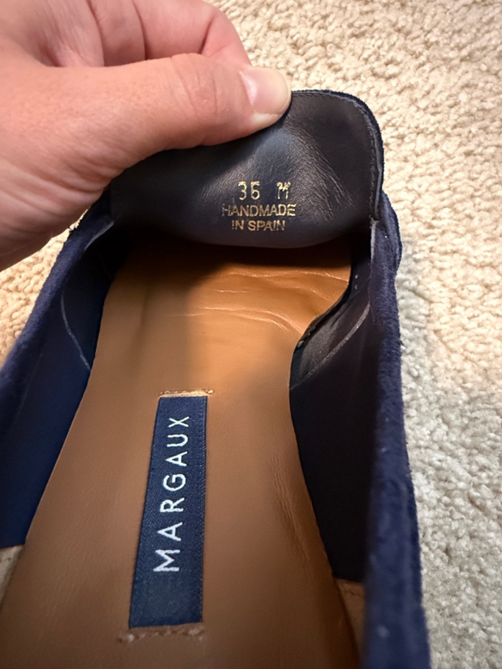 Margaux The Penny - Navy Blue Suede Loafer Flats 36M 6M - Picture 8 of 9